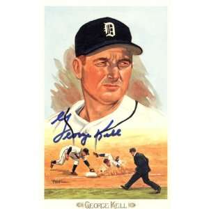 George Kell Autographed Perez Steele Postcard   Detroit Tigers