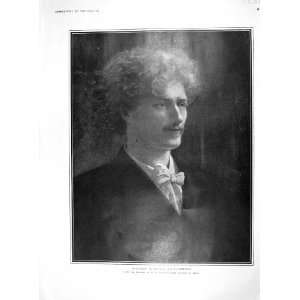   1907 ANTIQUE PORTRAIT IGNACE JAN PADEREWSKI FINE ART