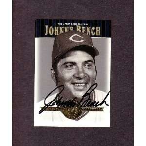 Johnny Bench Signed Autographed 2001 Upper Deck Cincinnati Reds Card