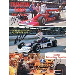  A.J. Foyt, Al Unser, & Johnny Rutherford Autographed/Hand 
