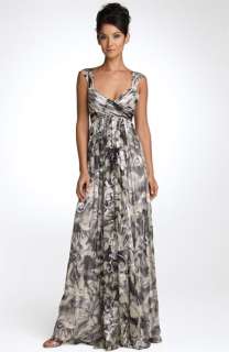 JS Collections Print Chiffon Gown  