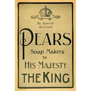  1902 Ad Pears Soap King Edward VII Crown Royalty Ribbon 