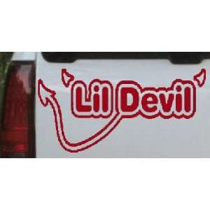 Red 32in X 16.7in    Lil Devil Funny Car Window Wall Laptop Decal 
