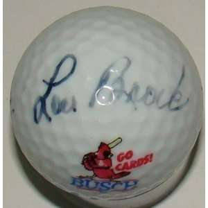 Lou Brock SIGNED Baseball Golf Ball PSA