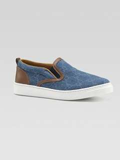 Gucci   Boys GG Denim Slip Ons