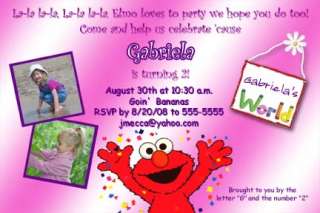 Custom Abby Cadabby & Elmo Birthday Invitations cards  
