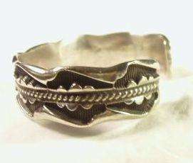 Sterling Silver Cuff Bracelet By Emerson Bill Navajo Native American 