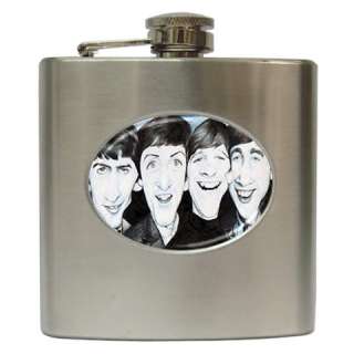 The Beatles Cartoon Stainless Steel Hip Flask 6 oz Ho  