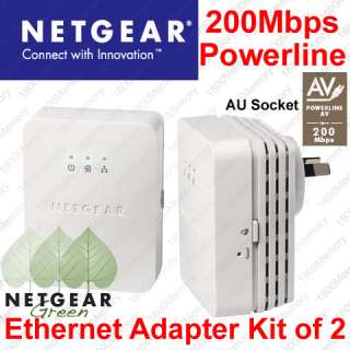 Netgear XAVB2001 200Mbps Powerline Ethernet Adapter Kit  