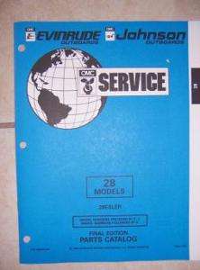 1995 Evinrude Johnson Outboard Parts Catalog 28 HP D  