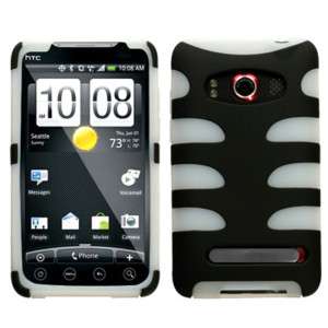 FISHBONE Phone Cover Case FOR HTC EVO 4G Sprint BLK/CLR  