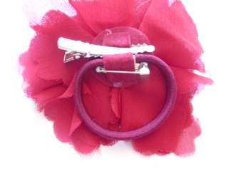   100% SILK Rose Flower Tie Hair Clip Band Brooch Pin  New with tags