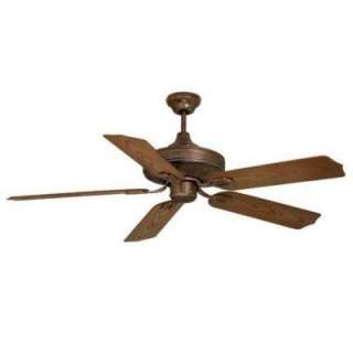 NEW 52 inch Outdoor Ceiling Fan, Bronze, 5 Plastic Walnut Blades 