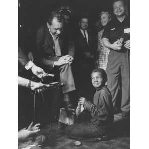  Vice President Richard M. Nixon Getting His Shoes Shined 