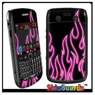 Black Pink Neon Flames Vinyl Case Decal Skin To Cover Blackberry Bold 