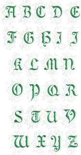 Medieval Accents Machine Embroidery Font   natural size sample
