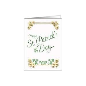 St Patricks Day Card With Shamrock Celtic Knot Card