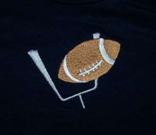 Football thru Goal Posts Custom Embroidered Toddler Infant or Baby T 