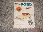 1953 ford owners manuals  