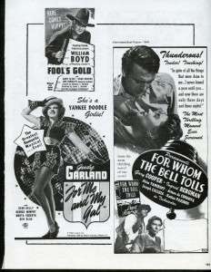 Frankenstein Meets the Wolf Man / Hoppy / Judy Garland Print Ad / AD 