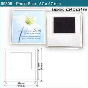 50 Blank Acrylic Fridge Magnet PIC 57x57mm Insert 99809  