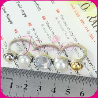   connector alloy ring cool fashion and artistic five acylic beads