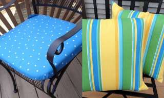 Outdoor (4) Furniture Seat Cushion (4) Throw Pillow SET  