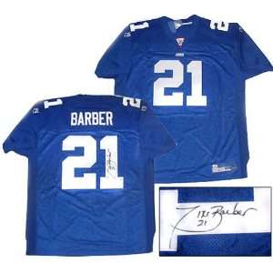 Tiki Barber New York Giants Autographed Authentic Blue Jersey