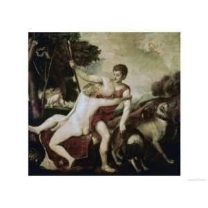   Venus and Adonis Giclee Poster Print by Titian, 16x12