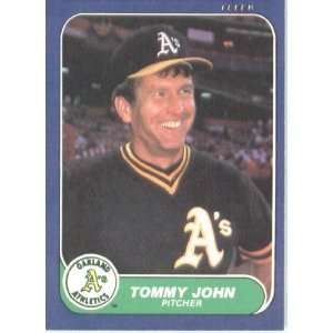  1986 Fleer # 422 Tommy John Oakland Athletics Baseball 