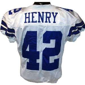  Anthony Henry #42 2008 Cowboys Game Used White Jersey 