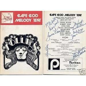  Vivian Blaine & Cast Follies Signed Autograph Playbill 