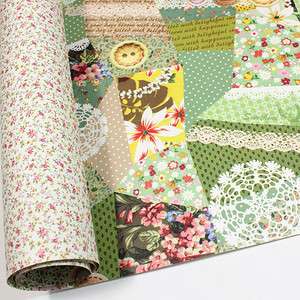 Green Patch Double Sided Gift Wrapping Paper 30.3 5pcs  