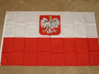 3X5 OLD POLAND FLAG POLISH FLAGS WHITE EAGLE EU F154  