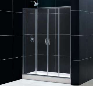 72 clear glass chrome finish shower door two sliding doors tempered 