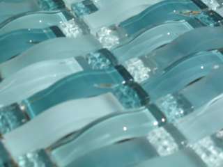 Aqua Curved Mosaic Glass Tile / 33 sq ft / Kitchen Backsplash Bathroom 