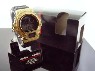 Men Casio G Shock 0.15CT Diamond Black Face Watch 6900 Yellow Gold 