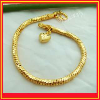   23K 24K THAI BATH YELLOW GOLD GP Charm Bracelet 7 inch 14 Grams B_30