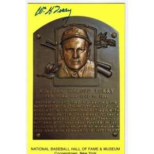  William H Terry Autographed Hall of Fame Plaque Postcard 
