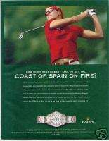 ROLEX WATCH AD / GOLF / PAULA MARTI / SPAIN ON FIRE AD  