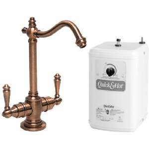 Westbrass D205 Antique Copper Hot/Cold Water Dispenser Faucet & Hot 