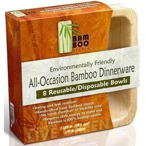   Square Bamboo Bowl Disposable Reusable 96/cs Natural