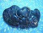 vintage french barrette signed made france medley hearts antique 