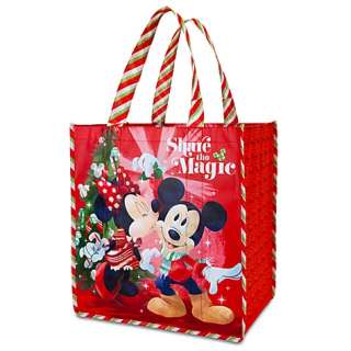 MICKEY+MINNIE~REUSABLE~Christmas~TOTE~BAG~NWT~Disney  