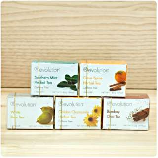 Revolution Herbal Tea Classic Tea sampler Chamomile,Mint,Chai,citrus 