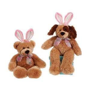   17 Cuddle Bear And Dog With Bunny Ears Case Pack 24