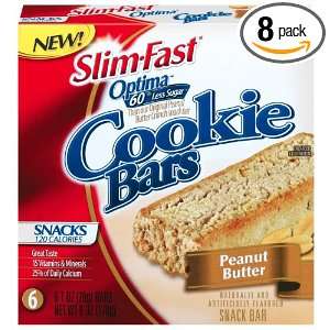 Slim Fast Optima Cookie Bars, Peanut Butter, 1.0 Ounce Bars in 6 Count 