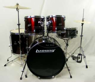 Ludwig Accent POWER Drum Set+ Zildjian Cymbals WINE RED  