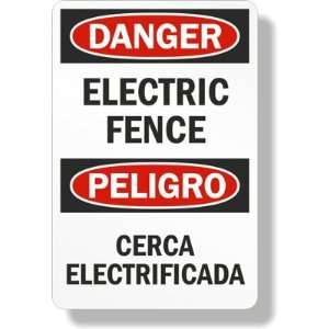 Danger   Electric Fence  Cerca Electrificada Diamond Grade Sign, 18 x 