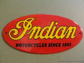 SUPERB QUALITY OLD INDIAN MOTORCYCLE MOTOR BIKE ENAMEL SIGN PLAQUE 